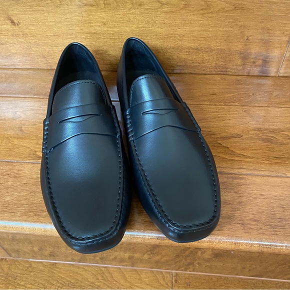 NWB Toecap Black Leather Driving Shoes for Men - Picture 2 of 15